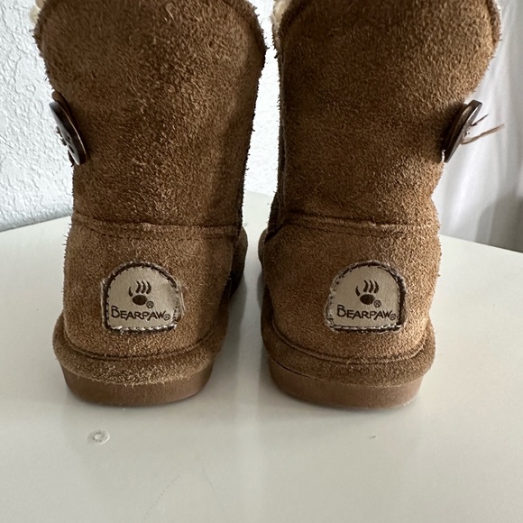 BearPaw Kids' Elle Zip Short Water Resistant Winter Fur Boot Toddler Uggs-Like - Picture 3 of 7